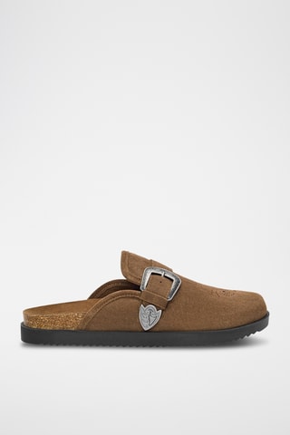 Nubuck Clogs - Bruin - Pull & Bear
