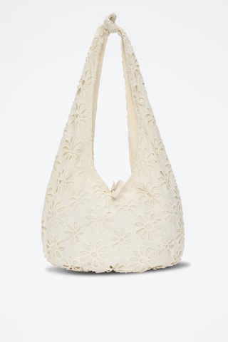 Trendy Handtas met Engelse Borduursels - Beige - Pull & Bear