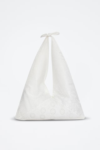 Sac porté épaule en broderie anglaise - Blanc