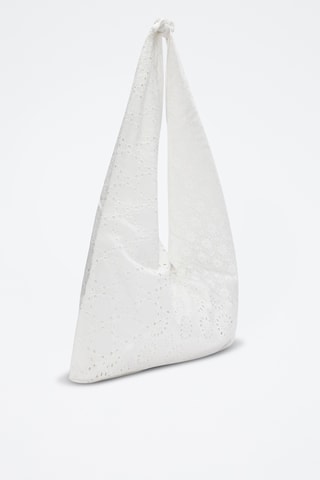 Sac porté épaule en broderie anglaise - Blanc