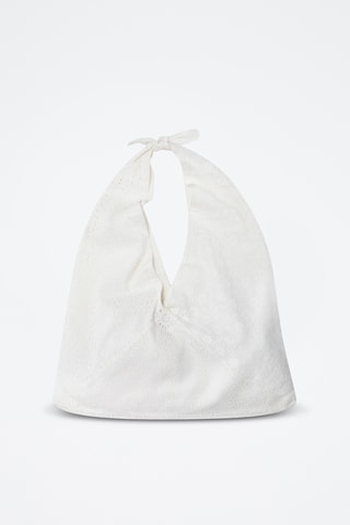 Sac porté épaule en broderie anglaise - Blanc