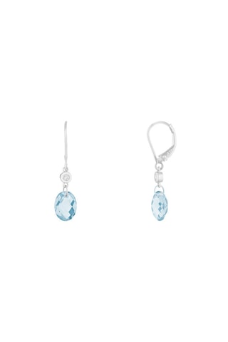 Pendientes Olivia - Oro blanco, diamantes y topacios