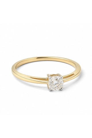 Solitario Evidence - Oro amarillo y diamante