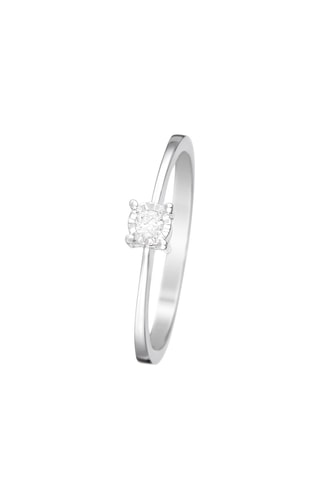 Solitario A moi pour toujours - Oro blanco y diamante