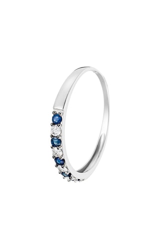 Anillo Séoul - Oro blanco, diamantes y zafiros