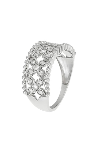 Anillo Dahlia - Oro blanco y diamantes naturales