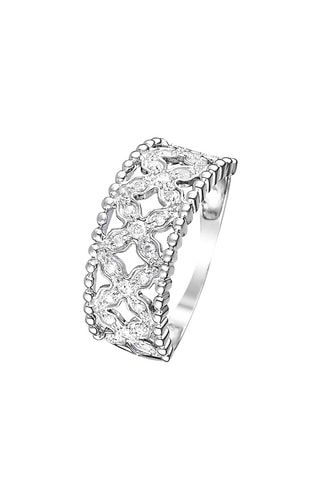 Anillo Dahlia - Oro blanco y diamantes naturales