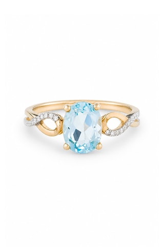 Anello Tobago - Oro giallo, diamanti e topazio