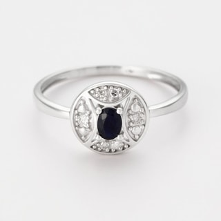 Anillo Douce Nuit - Oro blanco, diamantes y zafiro