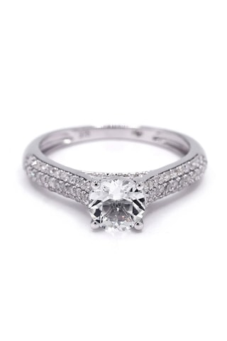 Anillo Innocence - Oro blanco, diamantes y topacio