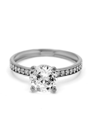 Anillo Colombine - Oro blanco, diamantes y topacio