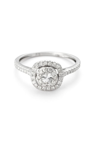 Anillo Ariane - Oro blanco, diamantes y topacio