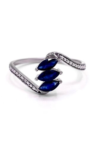 Anillo Lueur d'Etoile - Oro blanco, diamantes y zafiros