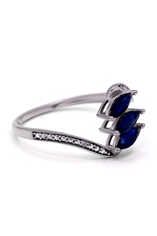Anillo Lueur d'Etoile - Oro blanco, diamantes y zafiros