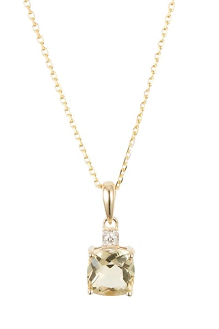 Ciondolo Tonga - Oro giallo, diamante e quarzo