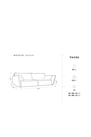 Canapé Vanda 
Beige clair 