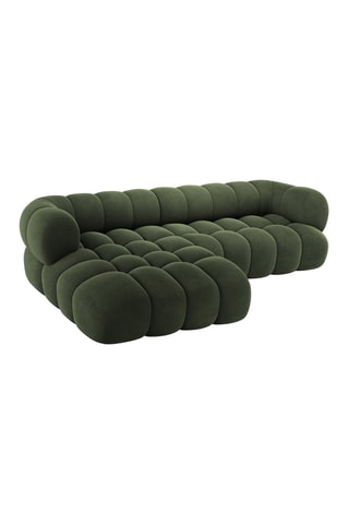 Canapé d’angle gauche Maurice - Vert - 3 places - Toucher velours