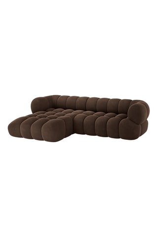 Canapé d'angle gauche modulable Maurice - Marron - 3 Places - Tissu velours