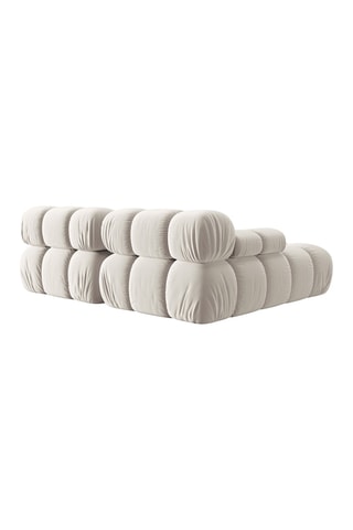 Canapé d'angle gauche modulable Tropea - Beige clair - 3 places - Toucher velours
