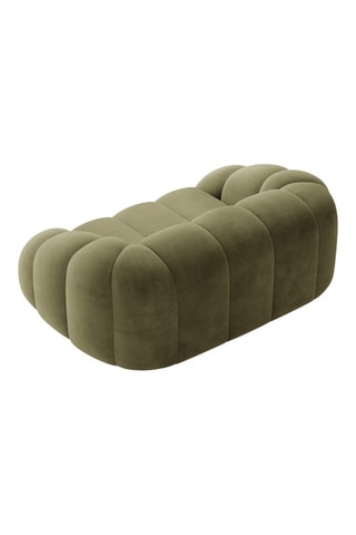 Canapé Lyna - Vert olive - 2 places - En tissu velours