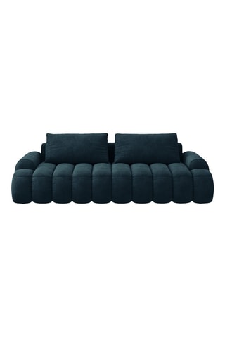 Canapé convertible Simona - Bleu foncé - 4 places - En tissu velours