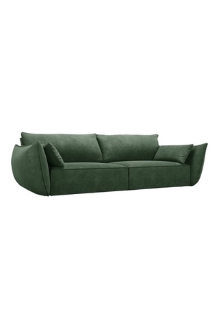 Canapé droit Vanda - Vert bouteille - 3 places - En tissu chenille