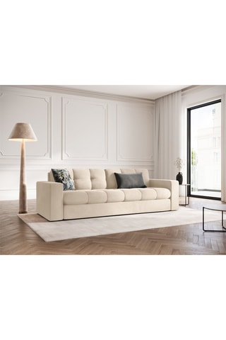 Canapé Yohan - Beige - 3 places - Toucher velours