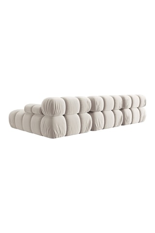Canapé d'angle droit modulable Tropea - Beige clair - 4 places - Toucher velours