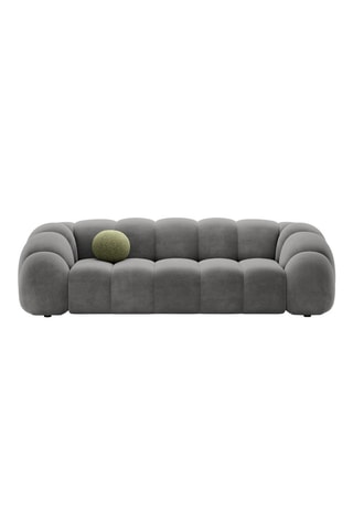 Canapé Lyna - Gris - 4 places - Toucher velours