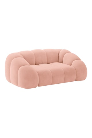 Canapé Lyna - Rose - 2 places - Toucher velours