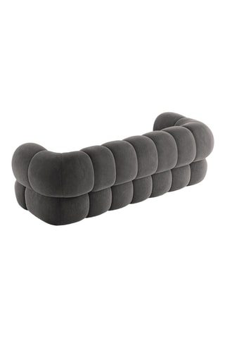 Canapé Maurice - Gris foncé - 3 places - Toucher velours