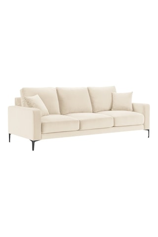 Canapé - Beige - 3 places - En tissu velours