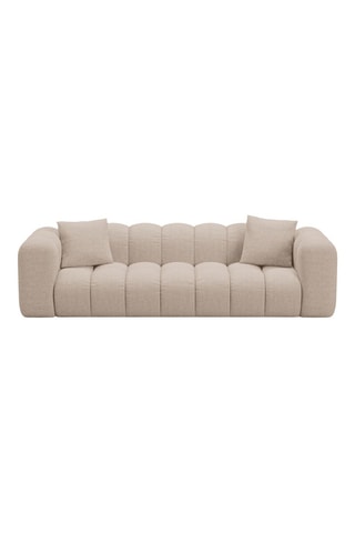 Canapé convertible - Beige - 3 places - En tissu chenille