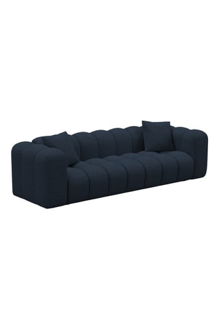 Canapé convertible - Bleu marine - 3 places - En tissu chenille
