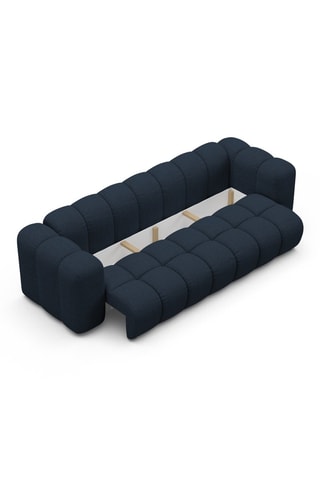 Canapé convertible - Bleu marine - 3 places - En tissu chenille