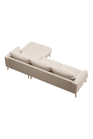 Canapé d'angle droit - Beige - 4 places - En tissu velouté