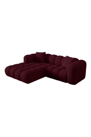 Canapé d'angle gauche - Bordeaux - 3 places - En tissu chenille