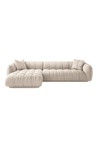 Canapé d'angle gauche modulaire Julia - Beige - 3 places - En polyester et nylon