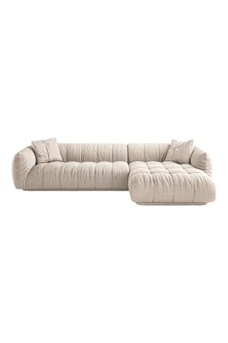 Canapé d’angle droit modulaire Julia - Beige - 3 places - En polyester et nylon