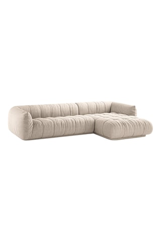 Canapé d’angle droit modulaire Julia - Beige - 3 places - En polyester et nylon