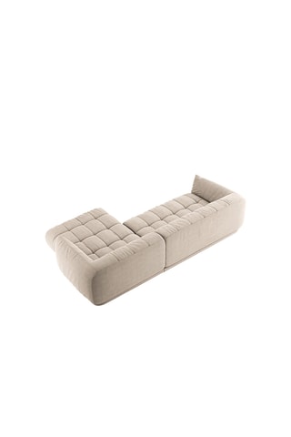 Canapé d’angle droit modulaire Julia - Beige - 3 places - En polyester et nylon