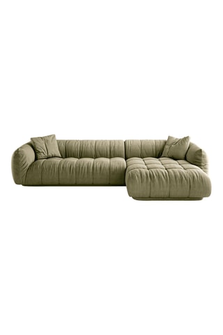Canapé d’angle droit modulaire Julia - Kaki - 3 places - En polyester et nylon