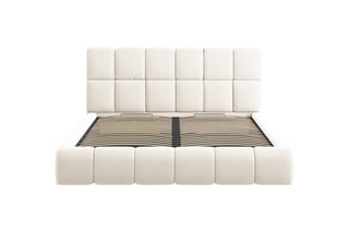 Lit-coffre avec tête de lit Tropea Beige clair