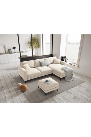 Pouf Venus - Beige - En tissu toucher velours