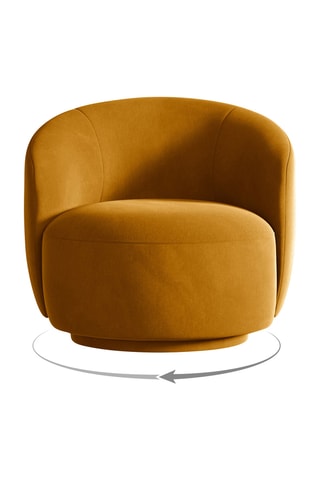 Fauteuil Aureline - Moutarde - En tissu toucher velours