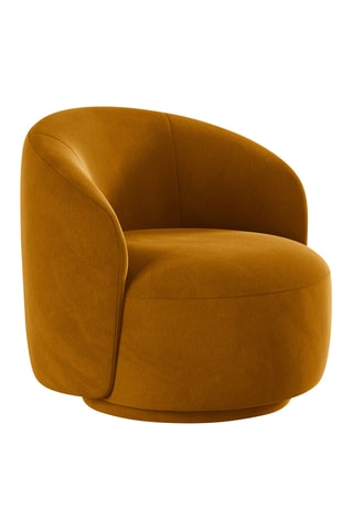 Fauteuil Aureline - Moutarde - En tissu toucher velours