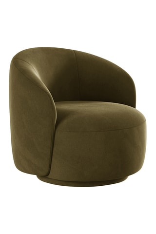 Fauteuil Aureline - Kaki - En tissu toucher velours