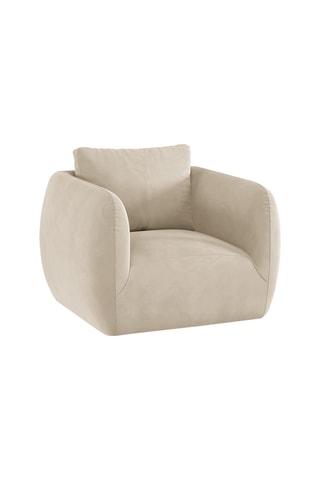 Fauteuil Bellamour - Beige - En tissu toucher velours