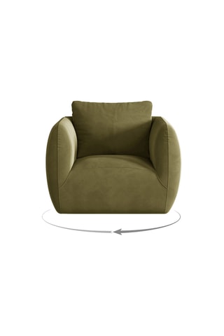 Fauteuil Bellamour - Kaki - En tissu toucher velours