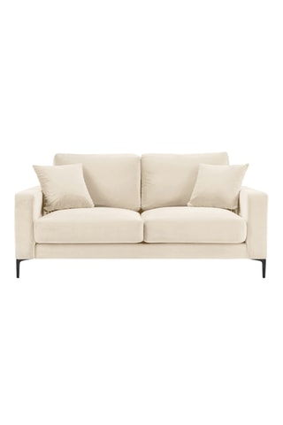 Canapé droit Venus - Beige - 2 places - En tissu toucher velours